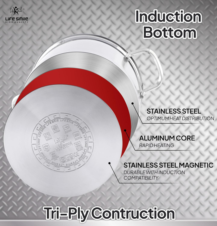 سرویس قابلمه استیل لایف اسمایل مدل LIFEP12