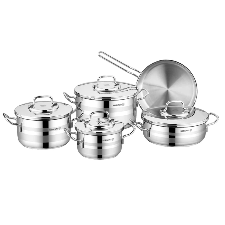 سرویس قابلمه 9 پارچه تمام استیل کرکماز